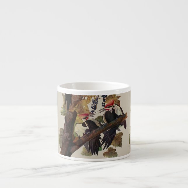 Tasse Expresso Audubon Peinture d'Oiseaux Pic Pilé (Devant)