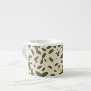 Tasse Expresso Automne Espresso Feuilles qui tombent Olive Vert
