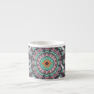 Tasse Expresso Aztec géométrique : Motif circulaire coloré