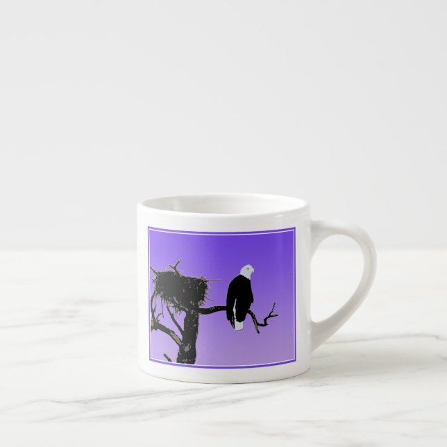 Tasse Expresso Bald Eagle at Sunset - Art original de la faune (Droite)
