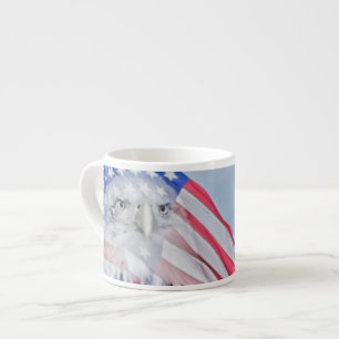 Tasse Expresso Bald Eagle et le drapeau américain