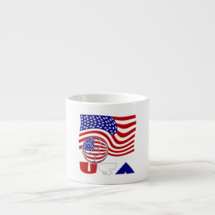 Tasse Expresso Ballon de football avec drapeau américain