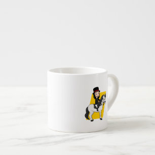 Tasse Expresso Bande dessinée de cavalier de cheval de dressage
