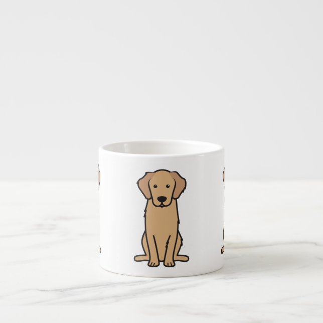 Tasse Expresso Bande dessinée de chien de golden retriever (Devant)