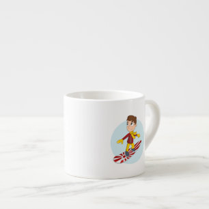 Tasse Expresso Bande dessinée de garçon de snowboarding