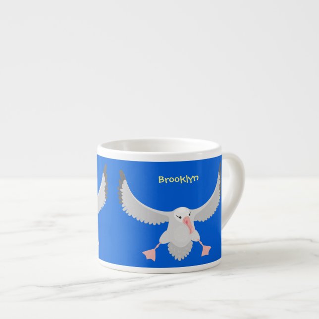 Tasse Expresso Bande dessinée de l'oiseau mûre albatros (Devant droit)