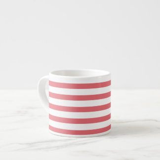 Tasse Expresso Bande horizontale rose et blanche
