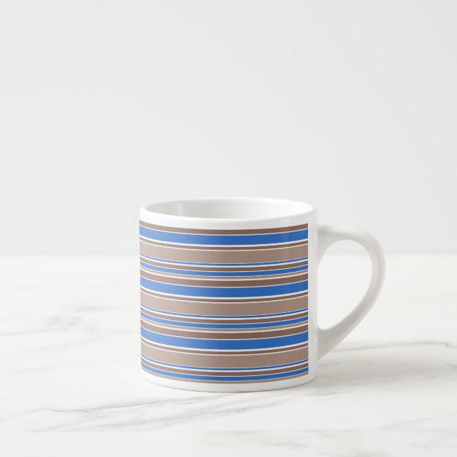 Tasse Expresso Bandes Brown et bleues (Droite)