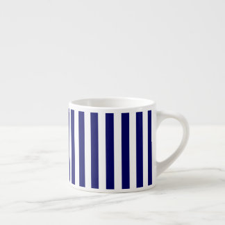 Tasse Expresso Bandes de bonbons bleu et blanc marine