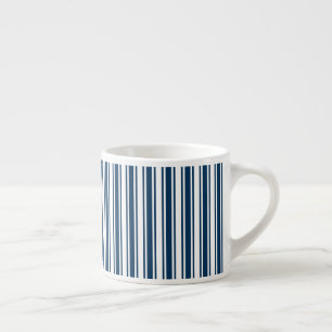 Tasse Expresso Bandes de bonbons bleu et blanc marine