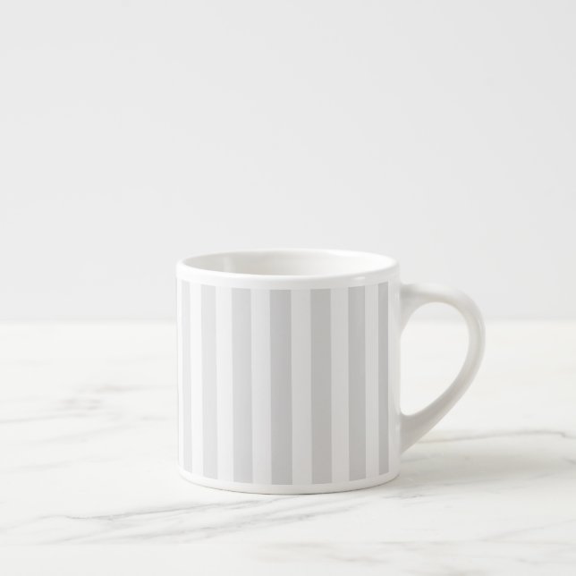 Tasse Expresso Bandes de bonbons gris clair et blanc (Droite)