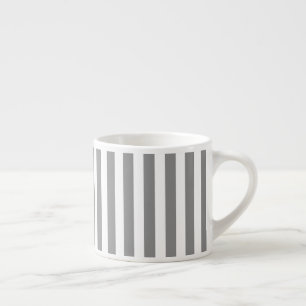 Tasse Expresso Bandes de bonbons grises et blanches