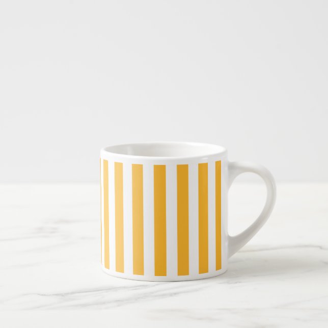 Tasse Expresso Bandes de bonbons jaune et blanc ensoleillé (Droite)