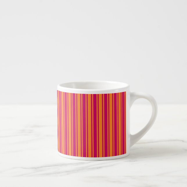 Tasse Expresso Bandes de bonbons rose et orange (Droite)
