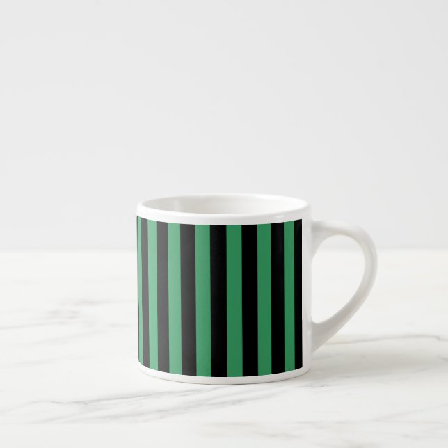 Tasse Expresso Bandes de bonbons vert et noir (Droite)