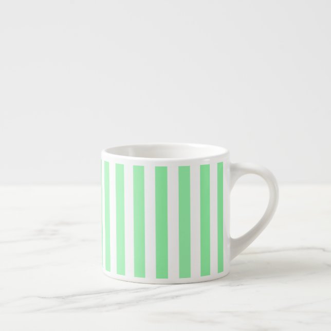 Tasse Expresso Bandes de bonbons vertes et blanches (Droite)
