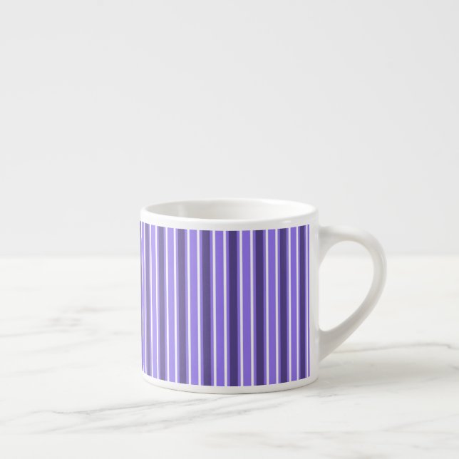 Tasse Expresso Bandes de bonbons violettes et blanches (Droite)