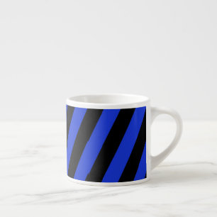 Tasse Expresso bandes diagonales bleu et noir