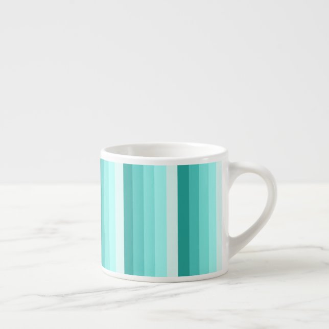 Tasse Expresso Bandes d'ombre turquoise (Droite)