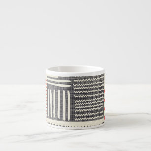 Tasse Expresso Bandes géométriques dessinées à la main, motif san