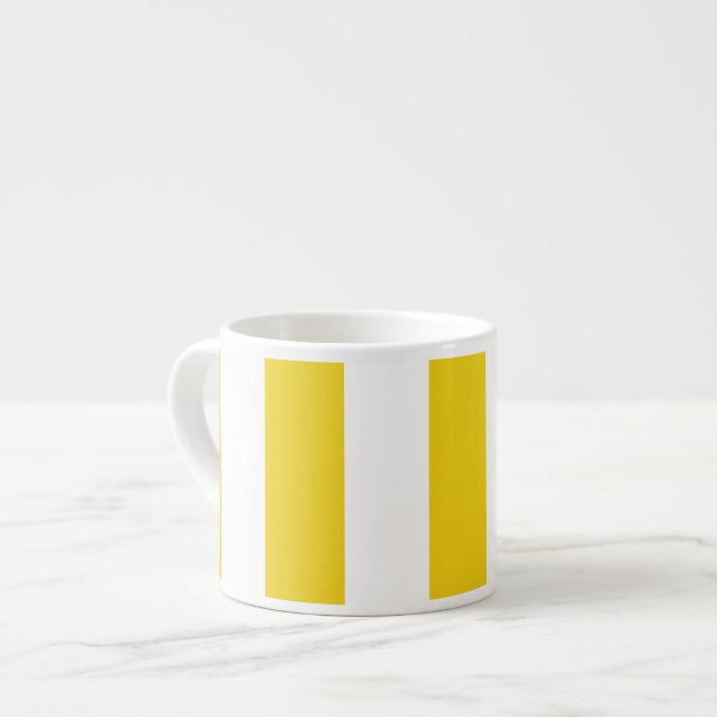 Tasse Expresso Bandes Jaunes, Blancs, Motif rayé (Devant gauche)