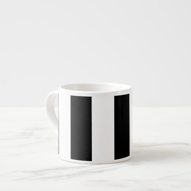 Tasse Expresso Bandes noires et blanches, Motif rayé, Lignes (Devant gauche)
