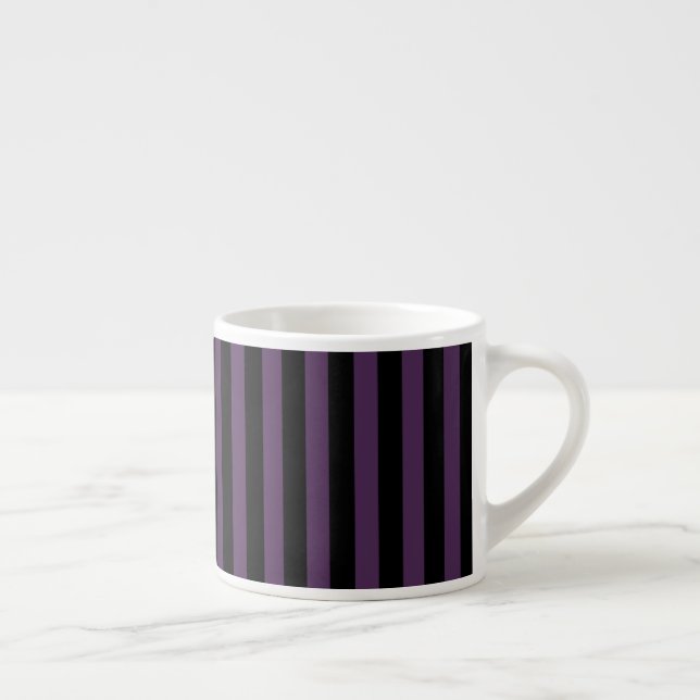 Tasse Expresso Bandes violettes foncées et noires (Droite)