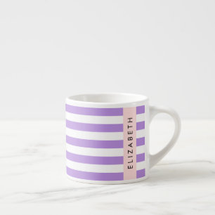Tasse Expresso Bandes Violettes, Motif Gratté, Lignes, Votre Nom