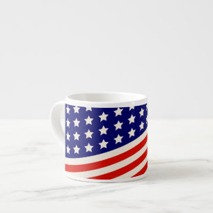 Tasse Expresso Bannière étoilée blanche et bleue rouge de drap