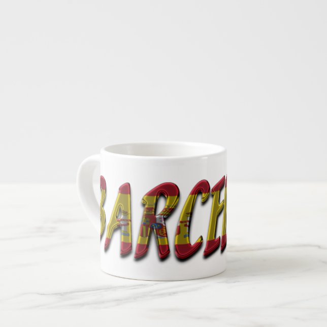 Tasse Expresso Barcelone Espagne Drapeau espagnol couleurs Typogr (Devant gauche)