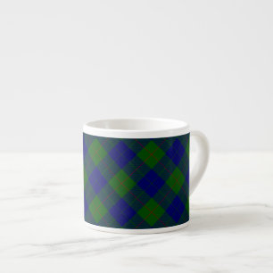 Tasse Expresso Barclay tartan bleu vert plaid