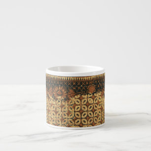 Tasse Expresso Batik Earthy Grain de Café Élégant Rustique Rugueu