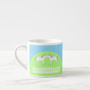 Tasse Expresso Beau Chevaux Mariages blancs