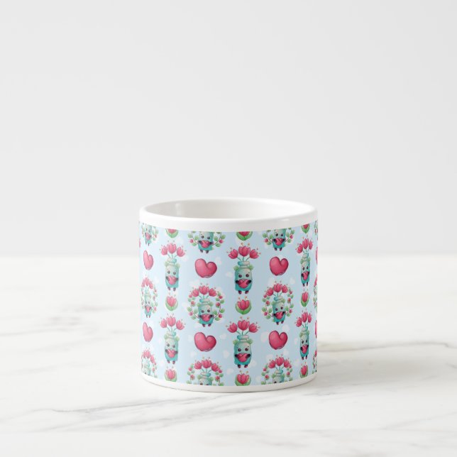 Tasse Expresso Beau Floral Mason Jar Hearts Motif (Devant)