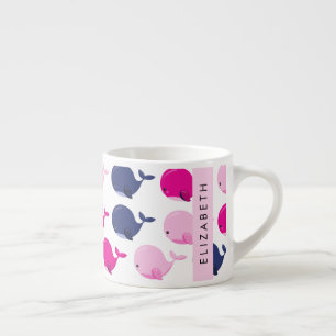 Tasse Expresso Beaux Baleines, Motif De Baleines, Votre Nom