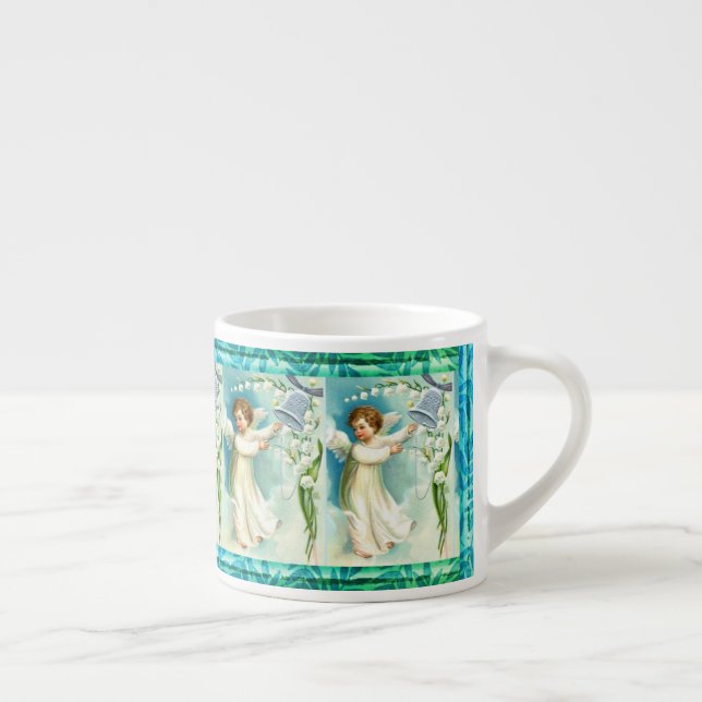 Tasse Expresso Bébé Ange Avec Cloche Bleue (Droite)