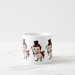 Tasse Expresso Bébé mignon avec chapeau et dessin animé de cravat
