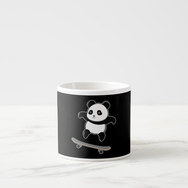 Tasse Expresso Bébé Panda Skateboard (Devant)
