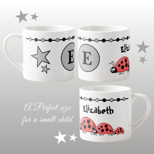 Tasse Expresso Bébés mignons gris noir avec étoiles enfant