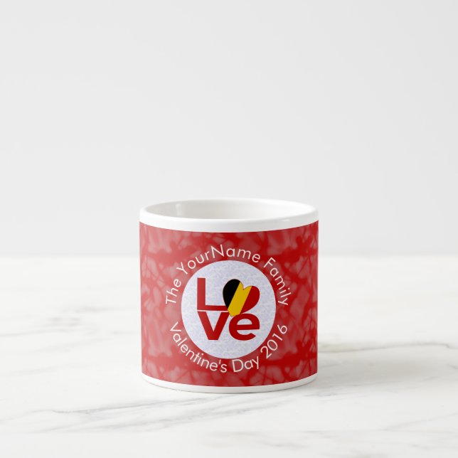 Tasse Expresso Belgique Red LOVE Drapeau personnalisé (Devant)