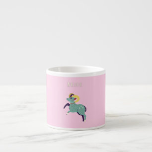 Tasse Expresso Bélier rose, zodiaque, impression signe du zodiaqu