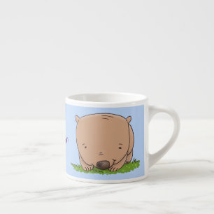 Tasse Expresso Belle illustration de dessin animé de bébé wombat