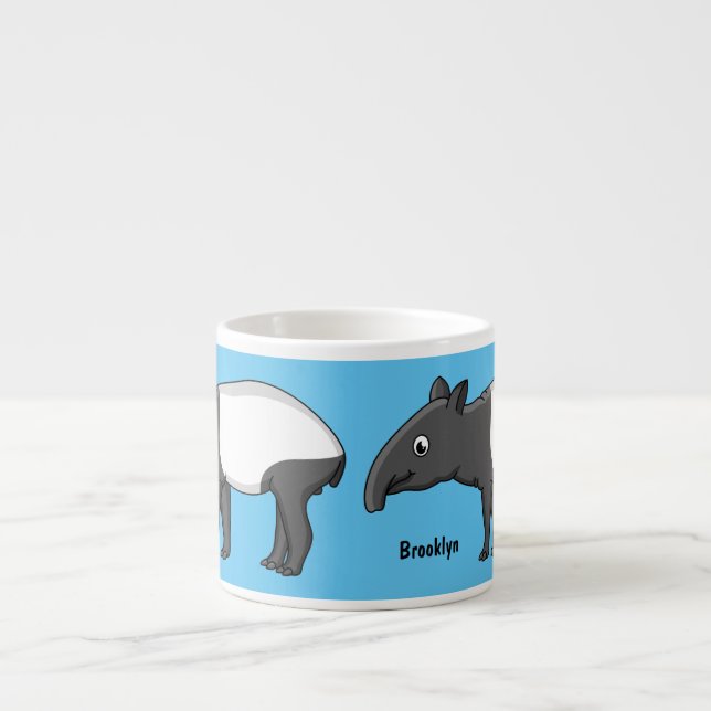 Tasse Expresso Belle illustration de tapir de dessin animé (Devant)