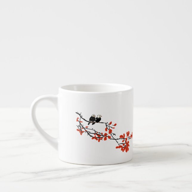 Tasse Expresso Besties Cadeaux Deux oiseaux sur la branche de l'a (Gauche)