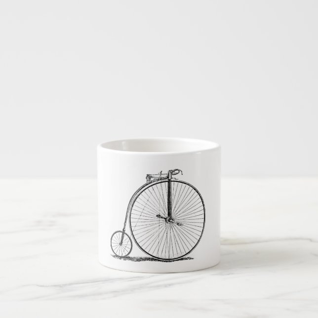 Tasse Expresso Bicyclette à grande roue Penny Farthing (Devant)