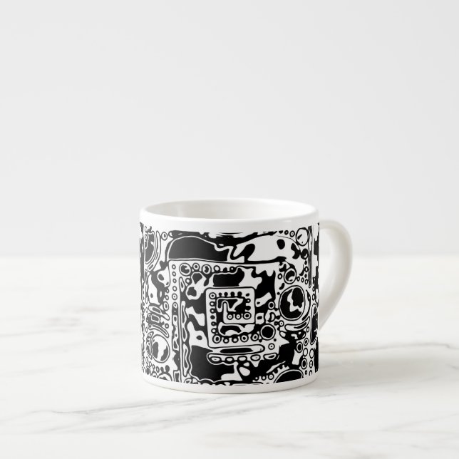 Tasse Expresso Black and White Geometric Art 25 (Devant droit)
