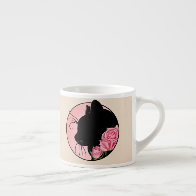 Tasse Expresso Black cat and roses (Droite)