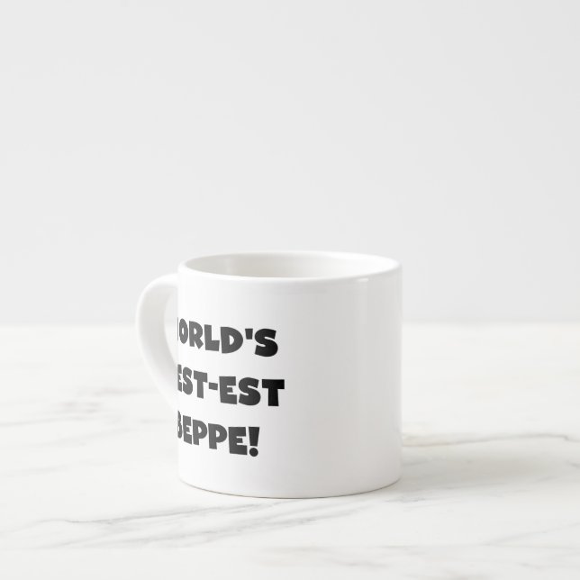 Tasse Expresso Black Text Meilleurs T-shirts et cadeaux de Beppe (Devant gauche)