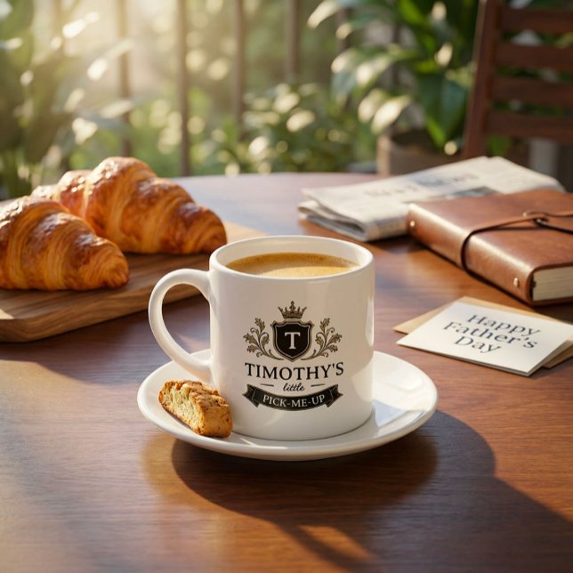 Tasse Expresso Blason personnalisé Petit remontant Drôle Fête des (Créateur téléchargé)