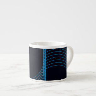 Tasse Expresso Bleu, cool, moderne, tendance, lignes courbes simp